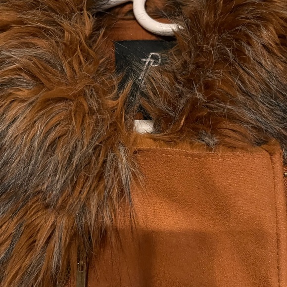 Rachel Zoe Brown Suede fur Coat Size M - Picture 8 of 16